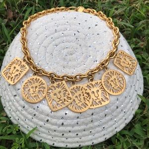 Vintage Anne Klein Chunky Gold Lion Necklace